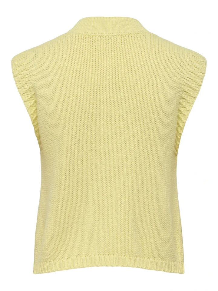 JDY - Jdyannalise S/L O-Neck Cable Vest Knt - 5067607 Double Cream W. Deco Button Cardigans 