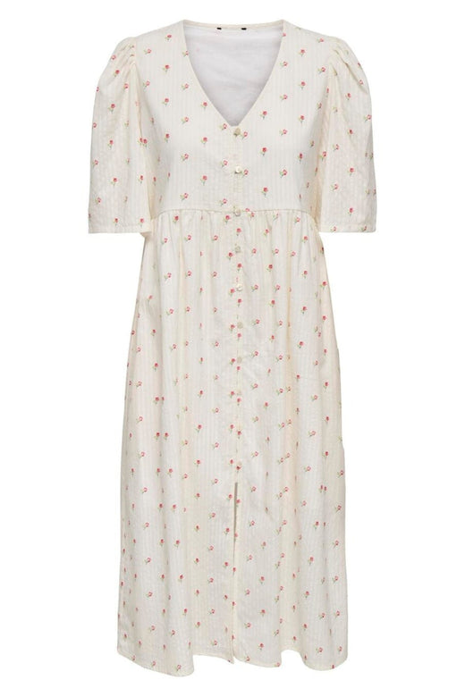 JDY - Jdyastrid 2/4 Midi Dress - 5026858 Cloud Dancer 25-02-26 Flower Detail