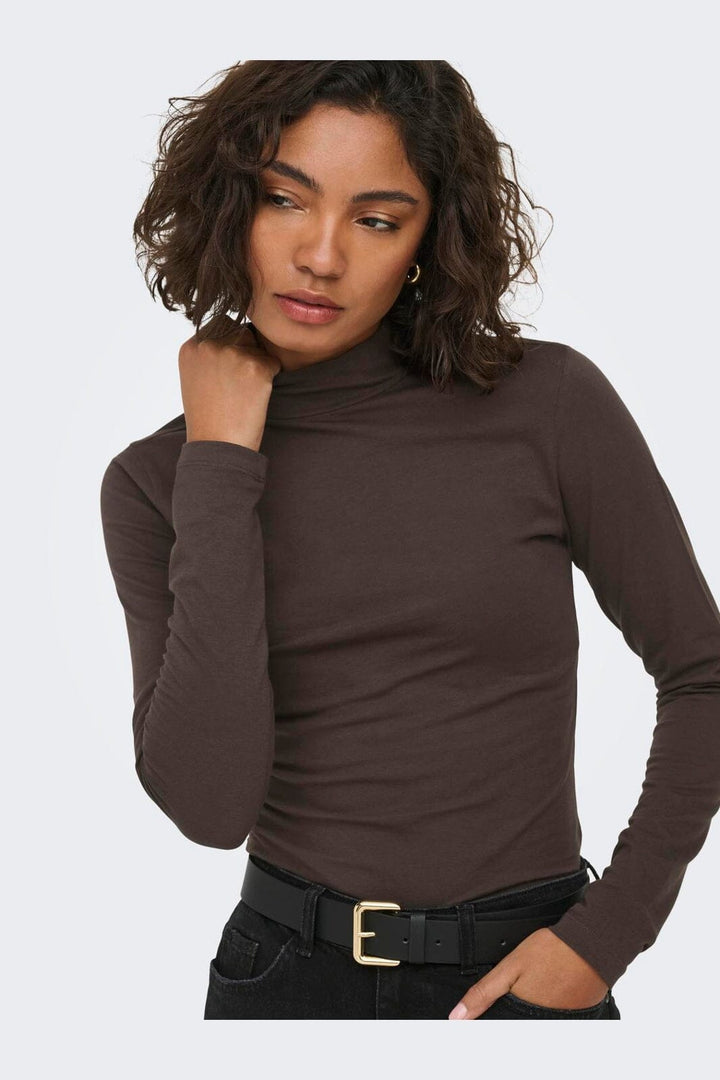 JDY - Jdyava New Turtleneck Top - 4876509 Chocolate Torte