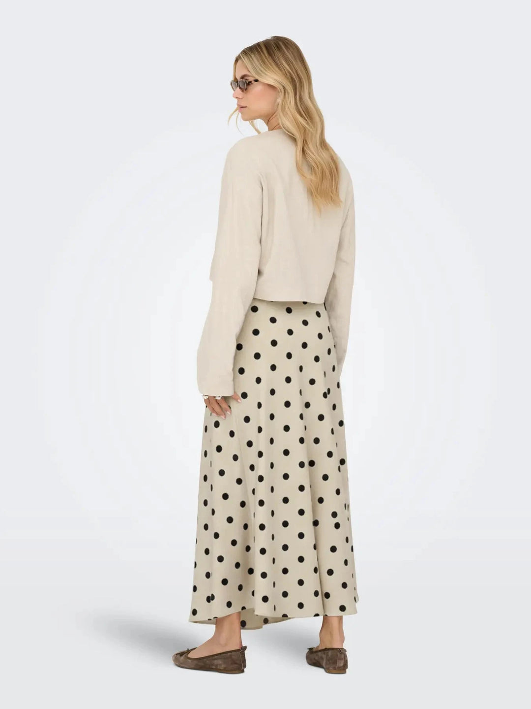 JDY - Jdyaya Maxi Skirt Dia - 5056549 Whitecap Gray Chocolate Torte Dot Nederdele 