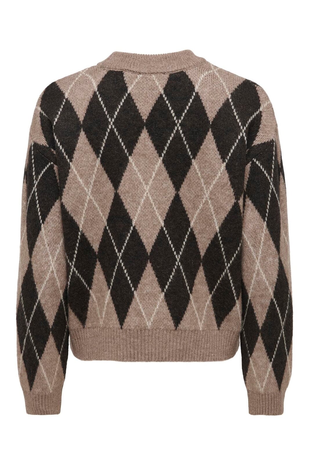 JDY - Jdybianka L/S Argyle Pullover Knt - 5093934 Chocolate Torte Argyle