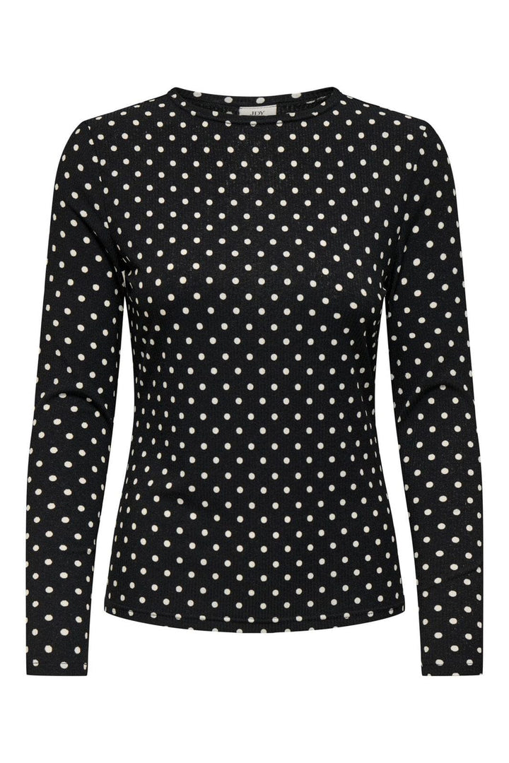 JDY - Jdybowie Life L/S O Neck Top - 4903904 Black Dots