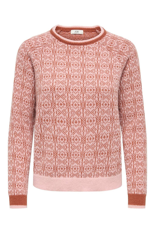JDY - Jdybryn Life L/S Oneck Jacq Pullover Knt - 5049958 Peachskin W. Chutney Jacq.