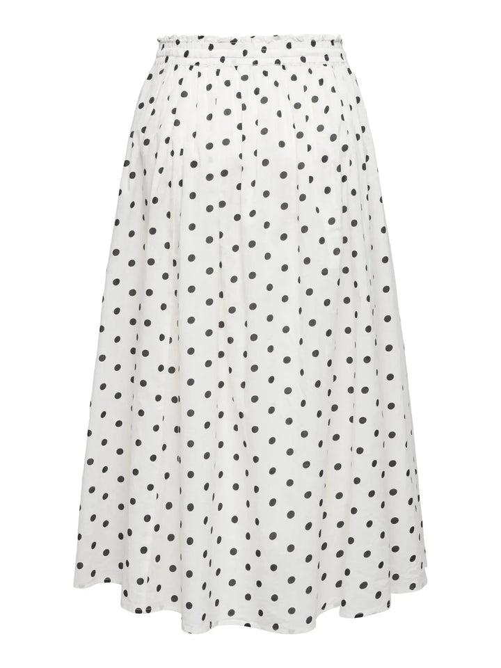 JDY - Jdydiego Maxi Skirt - 5040496 Cloud Dancer Black Dot Nederdele 