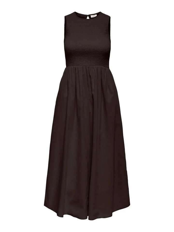 JDY - Jdydiego S/L Smock Midi Dress - 5048960 Chocolate Torte Kjoler 