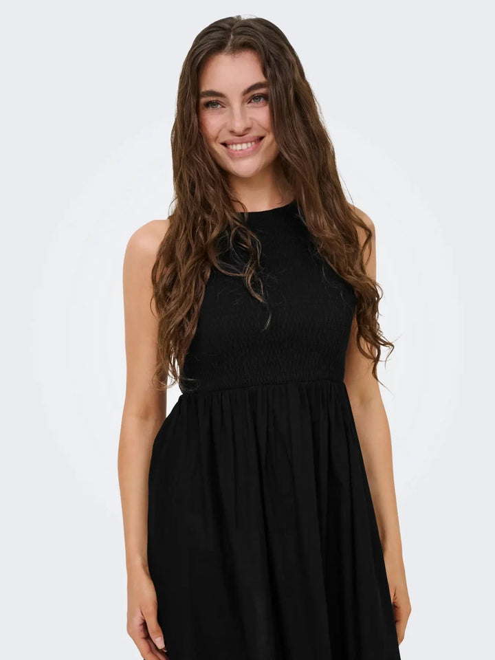 JDY - Jdydiego S/L Smock Midi Dress - 5048961 Black Kjoler 