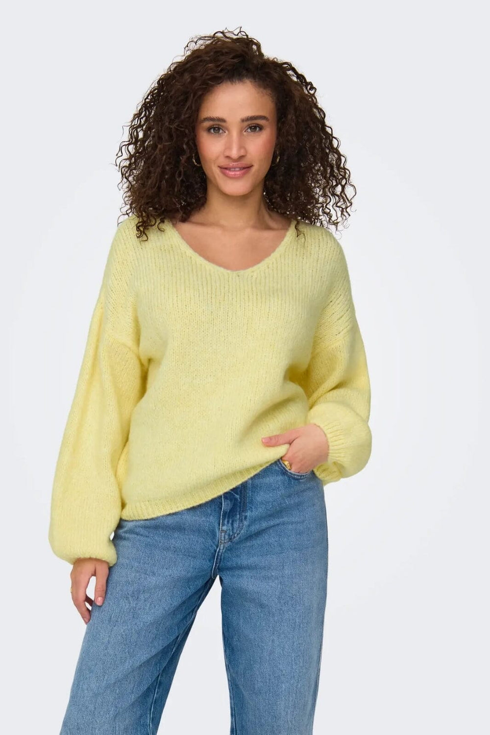 JDY - Jdydinea L/S Reversible Pullov. Knt - 4863946 Pastel Yellow