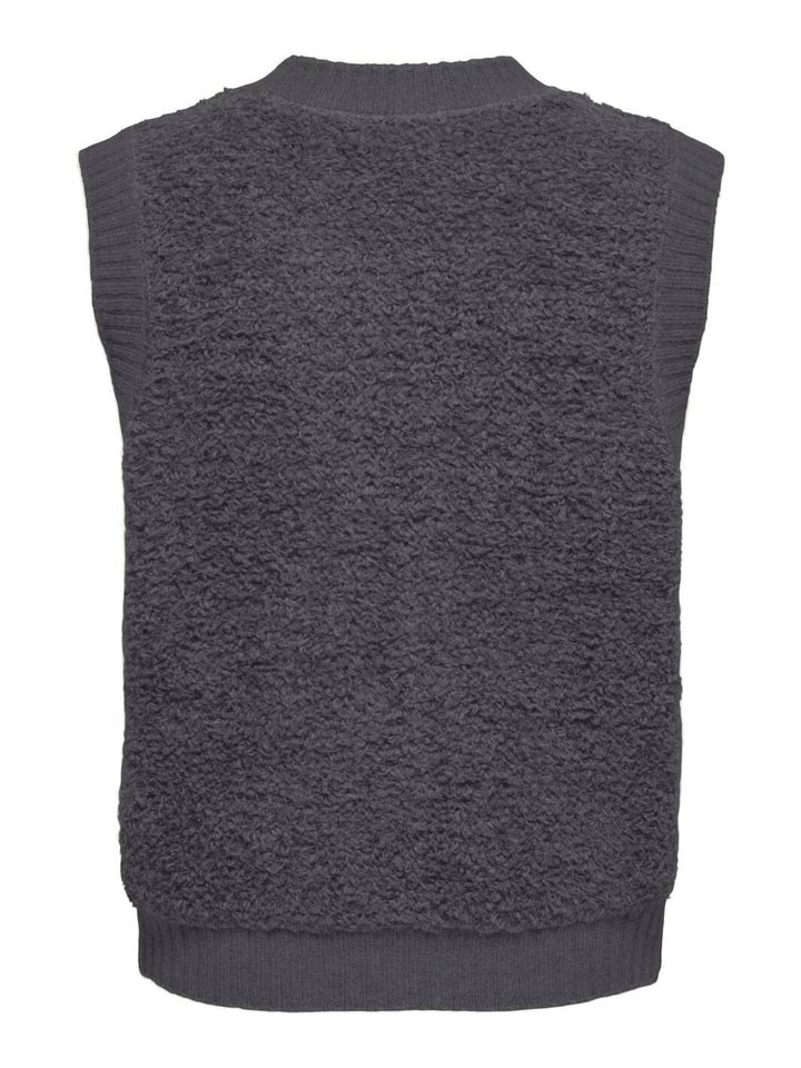 JDY - Jdyeira Life S/L On Button Vest Knt - 4931978 Asphalt
