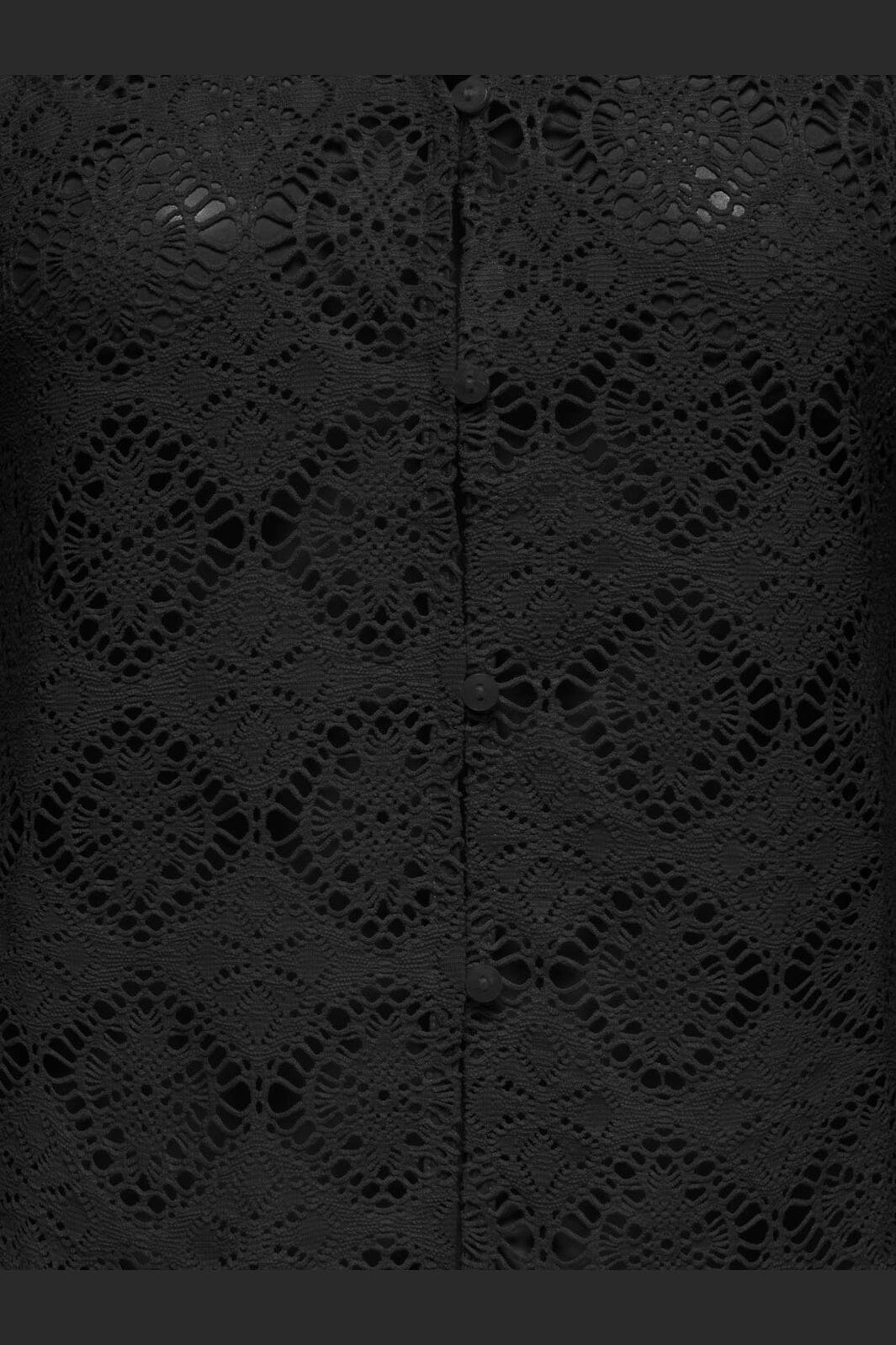 JDY - Jdyeva S/L V Neck Button Top Dia - 5085748 Black