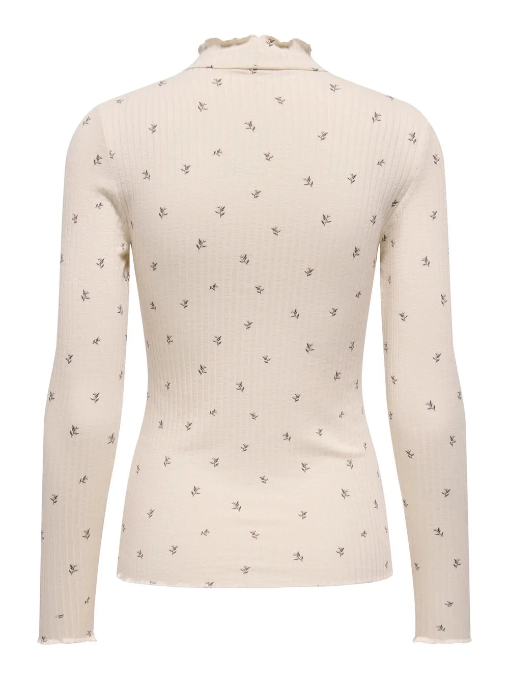 JDY - Jdyfransiska Life L/S Hi-Nck Top - 5067469 Whitecap Gray Pink Lady Flower T-shirts 