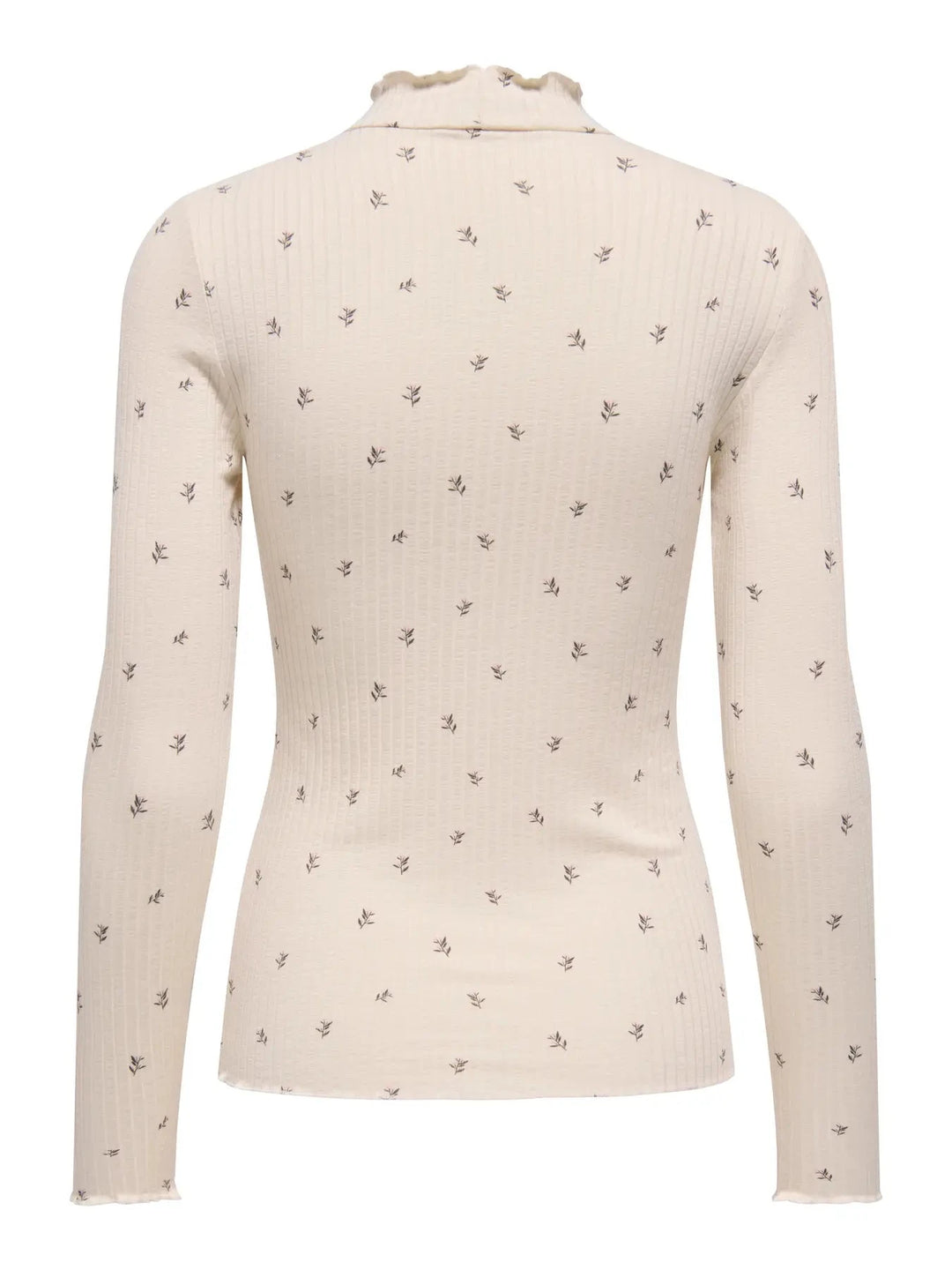 JDY - Jdyfransiska Life L/S Hi-Nck Top - 5067469 Whitecap Gray Pink Lady Flower T-shirts 