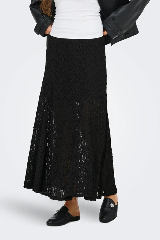 JDY - Jdygallas Long Lace Skirt - 5047422 Black Nederdele 