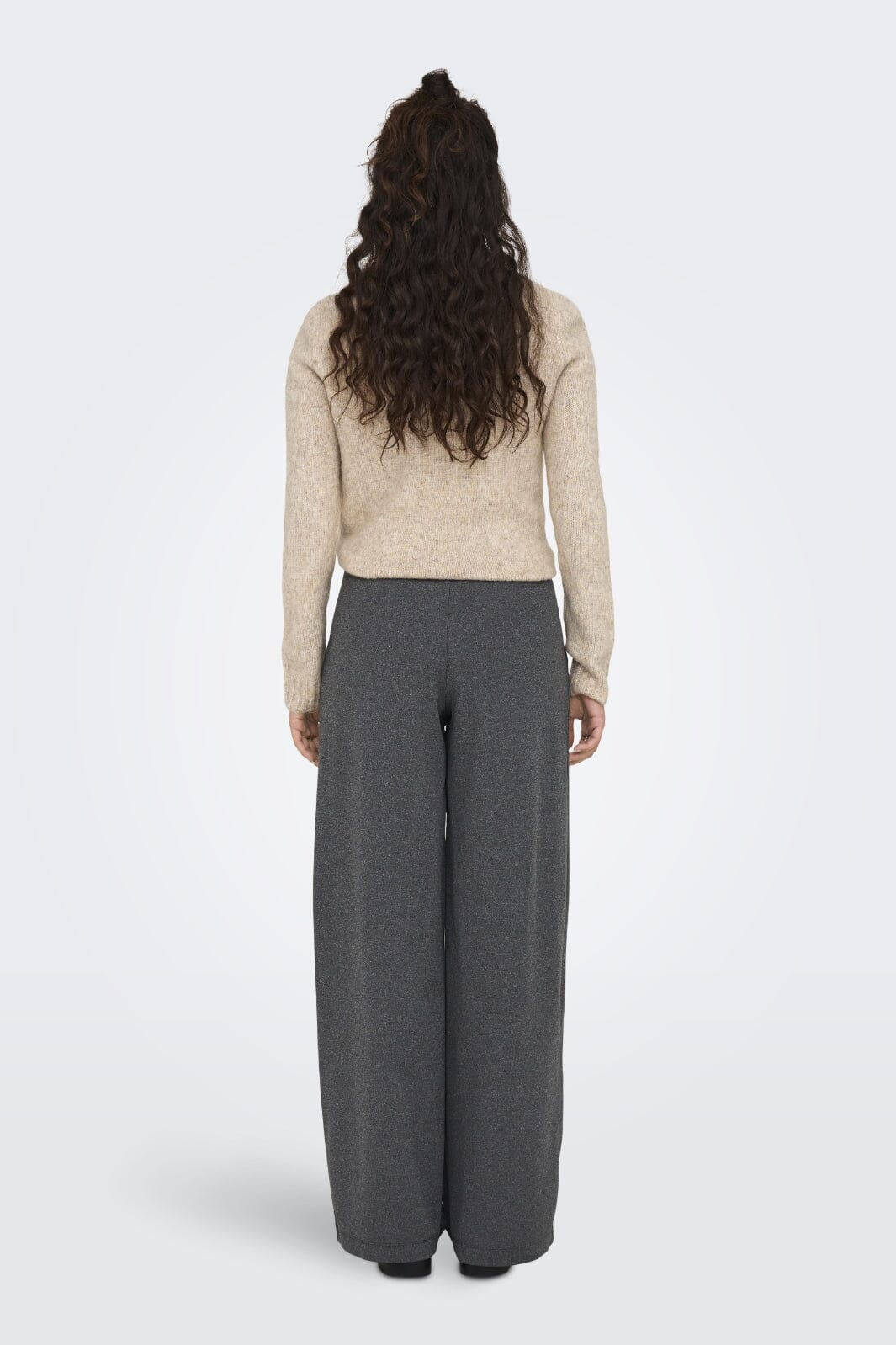 JDY - Jdygeggo New Long Pant - 4462244 Medium Grey Melange Black Buttons