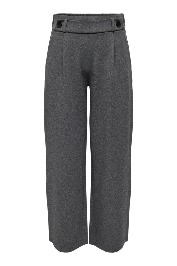 JDY - Jdygeggo New Long Pant - 4462244 Medium Grey Melange Black Buttons