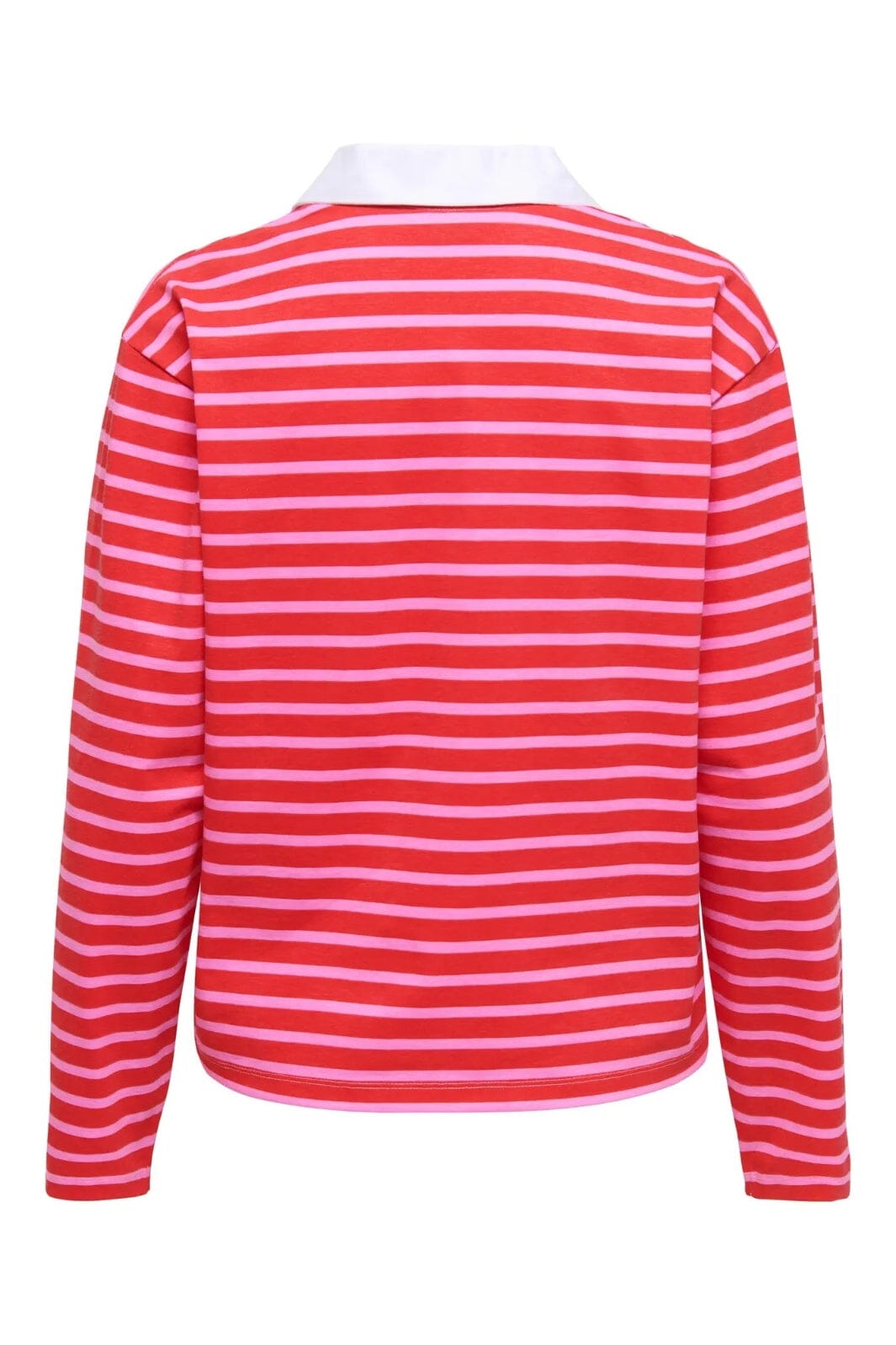 JDY - Jdyhannah Ls V-Neck Polo 15358163 - 4861144 - Mars Red Pink Lemonade