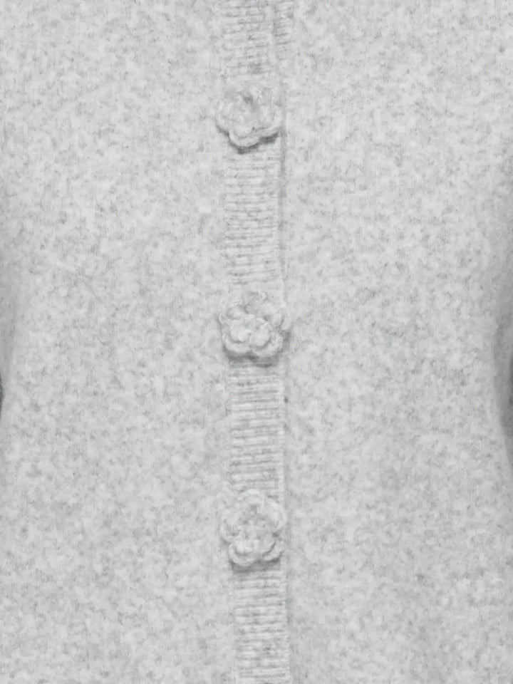 JDY - Jdyhaylee L/S Flower Cardigan Knt - 5021961 Light Grey Melange Cardigans 