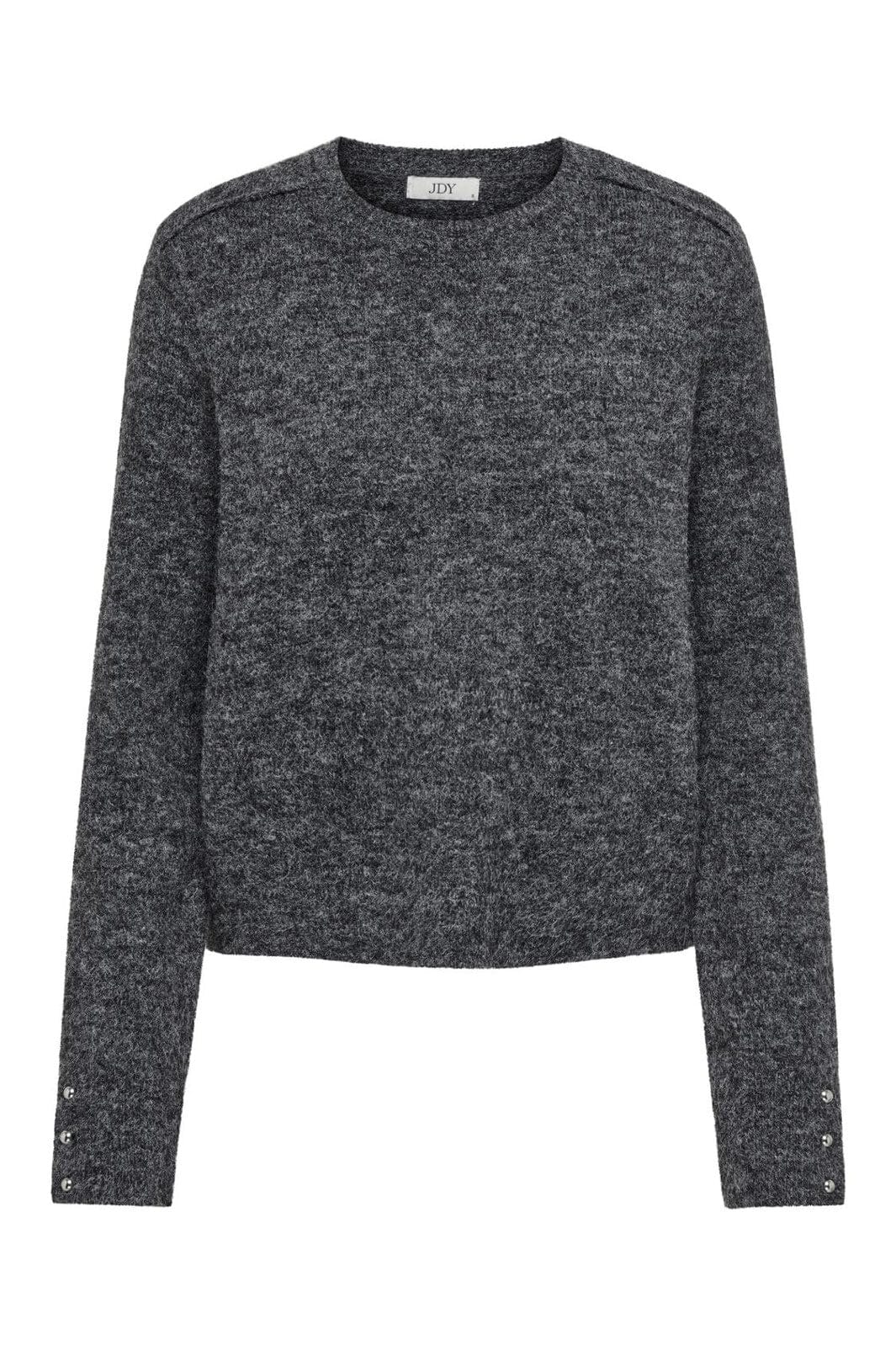JDY - Jdyhoney Life L/S O-Neck Pullover Knt - 4890689 Dark Grey Melange