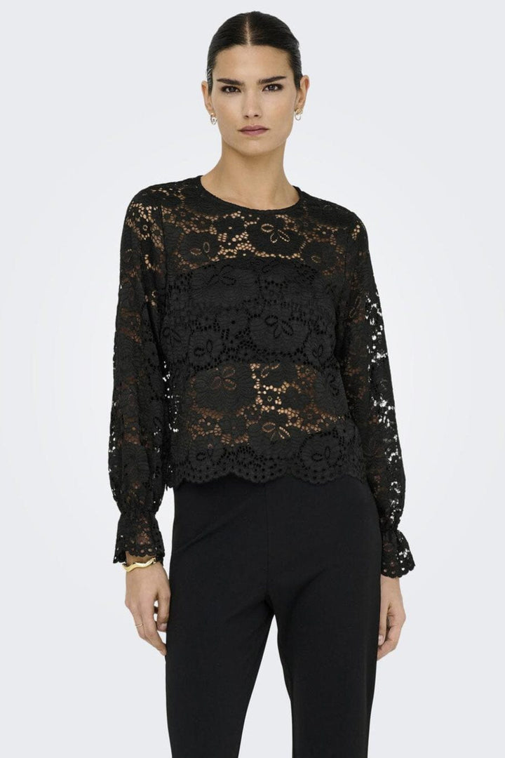 JDY - Jdylacey L/S Lace Top - 4840204 Black