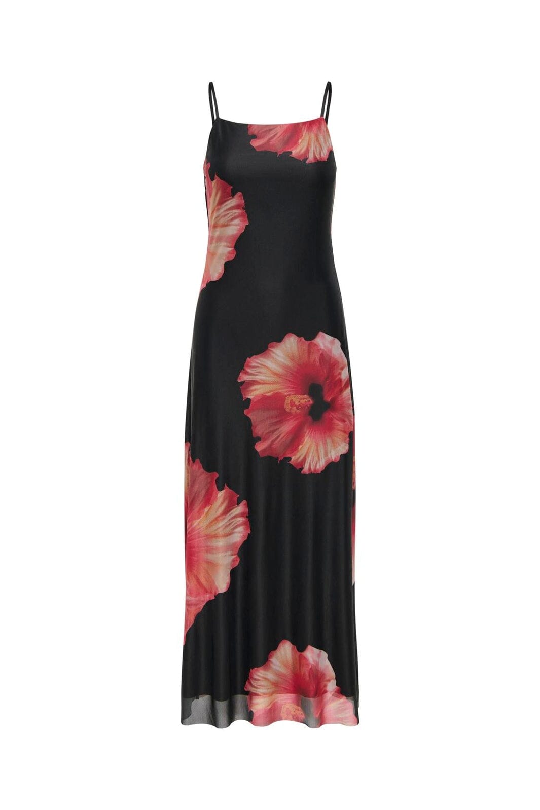 JDY - Jdylea S/L Mesh Dress - 5060707 Black Hibiscus Flower
