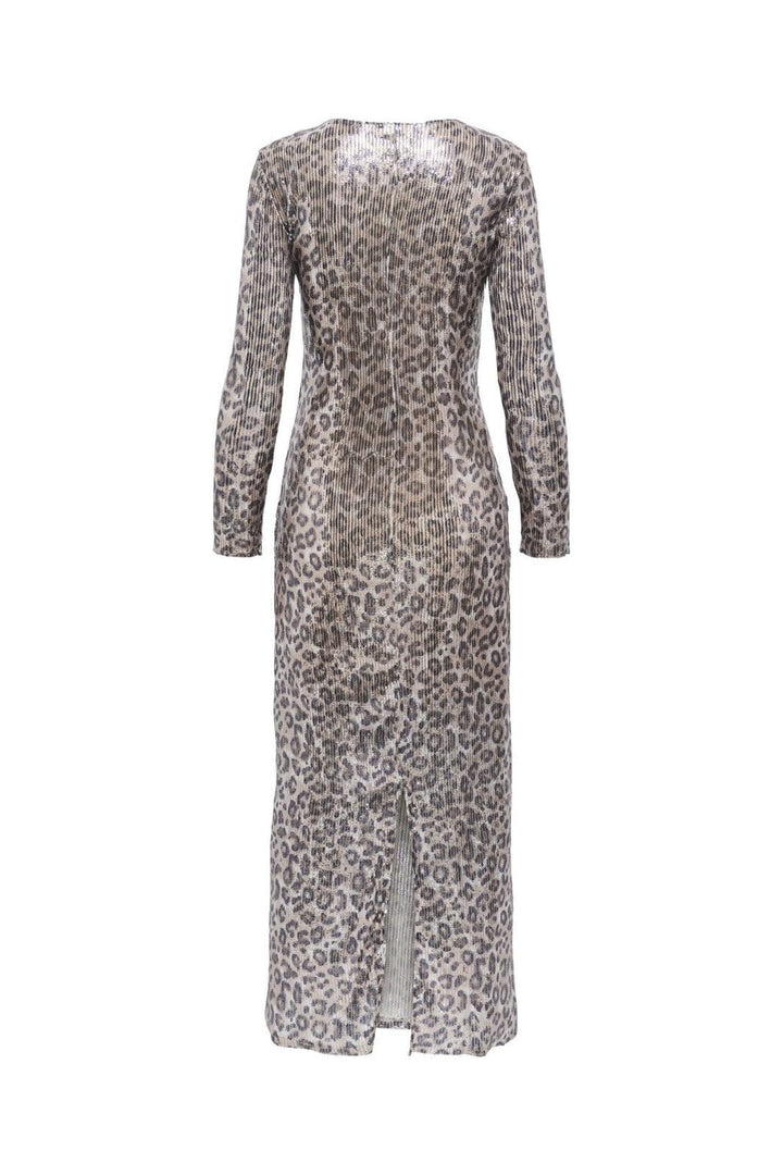 JDY - Jdyleona Sequin L/S Long Dress - 4840296 Brown Rice Leo