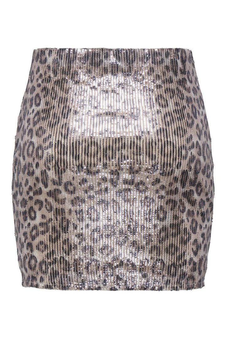 JDY - Jdyleona Sequins Mini Skirt - 4840290 Brown Rice Brown Leo Sequins