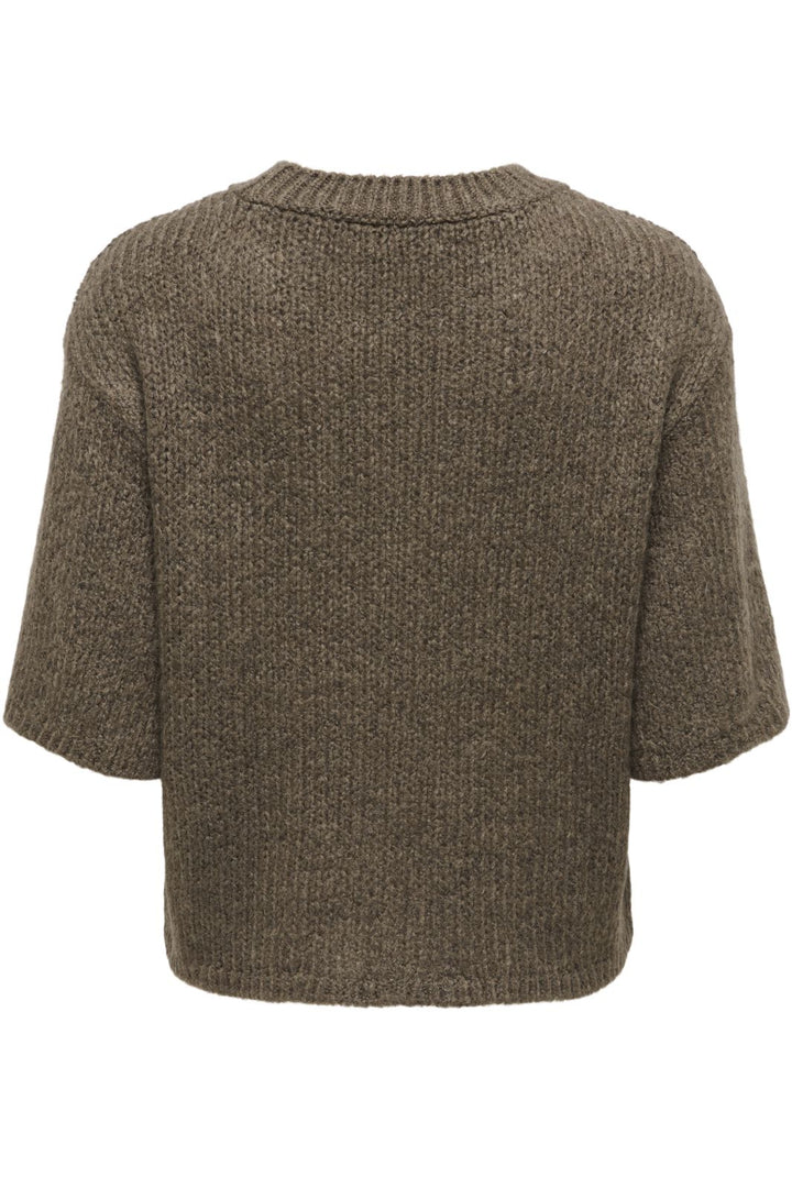 JDY - Jdylinea S/S Pullover O-Neck Knt - 4988041 Shitake Strikbluser 