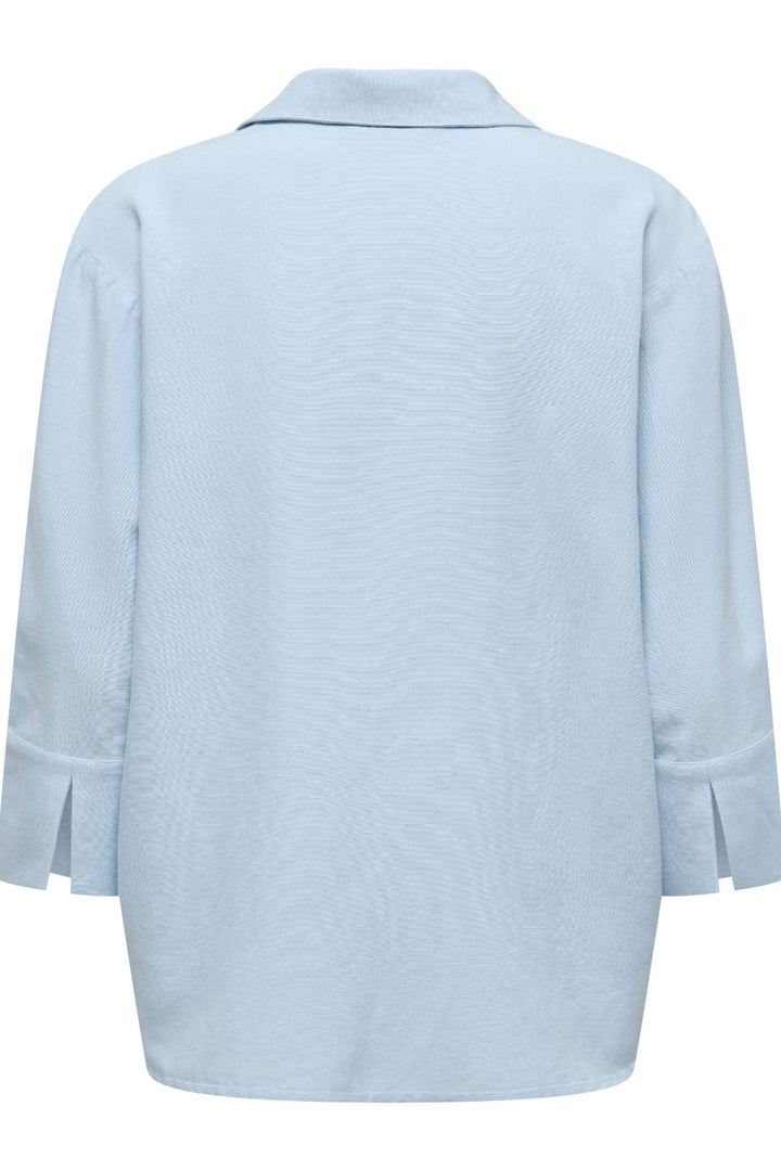 JDY - Jdylucia 3/4 Linen Shirt - 4941426 Cashmere Blue Skjorter 