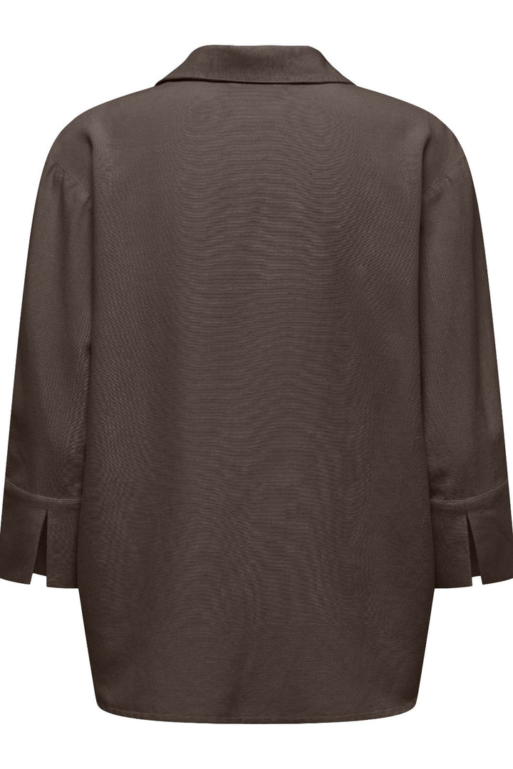 JDY - Jdylucia 3/4 Linen Shirt - 4941427 Chocolate Brown Skjorter 