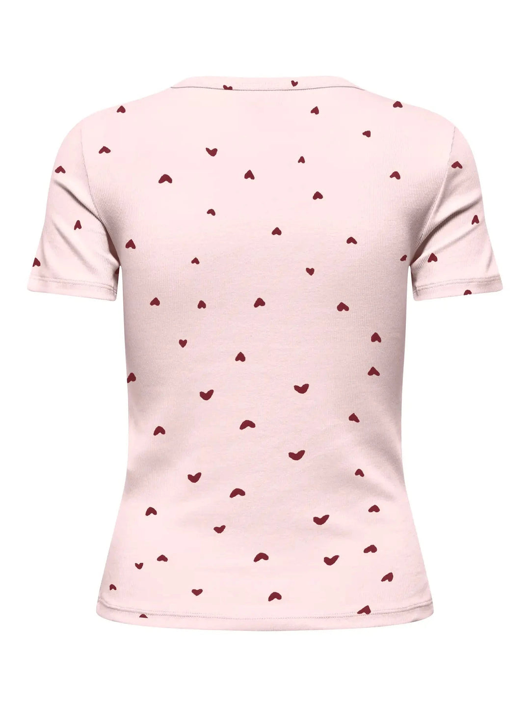 JDY - Jdylucky S/S O Neck Top - 5048812 Pink Dogwood Rhubarb Hearts T-shirts 