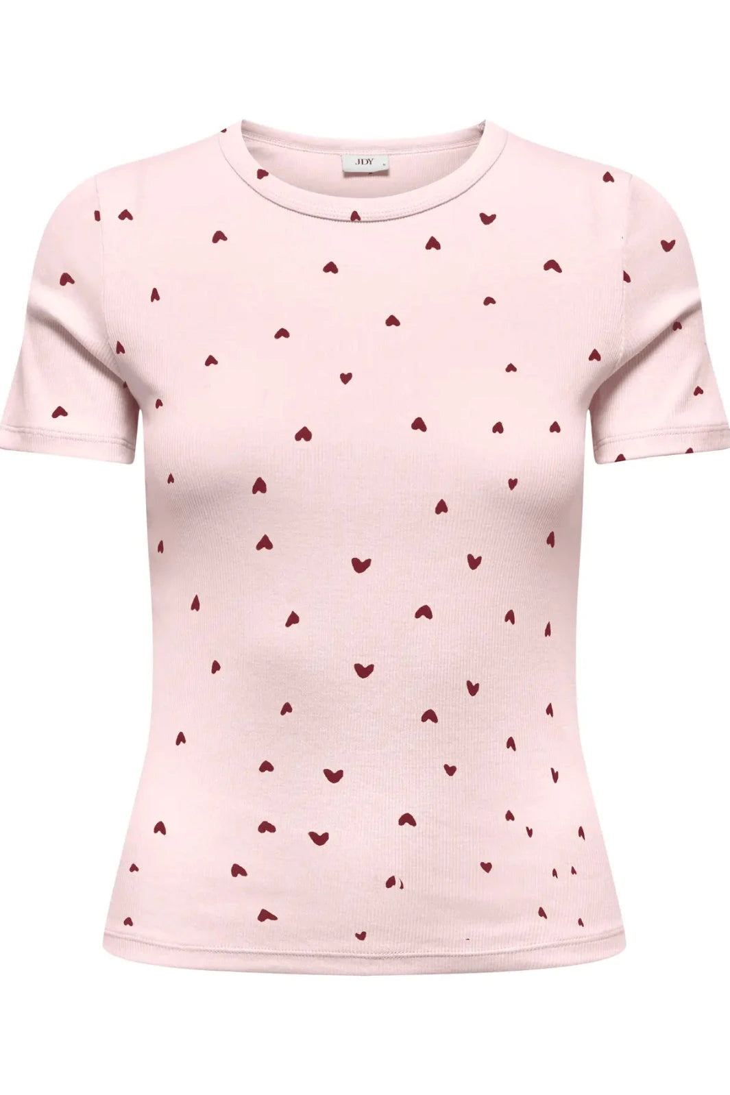 JDY - Jdylucky S/S O Neck Top - 5048812 Pink Dogwood Rhubarb Hearts T-shirts 