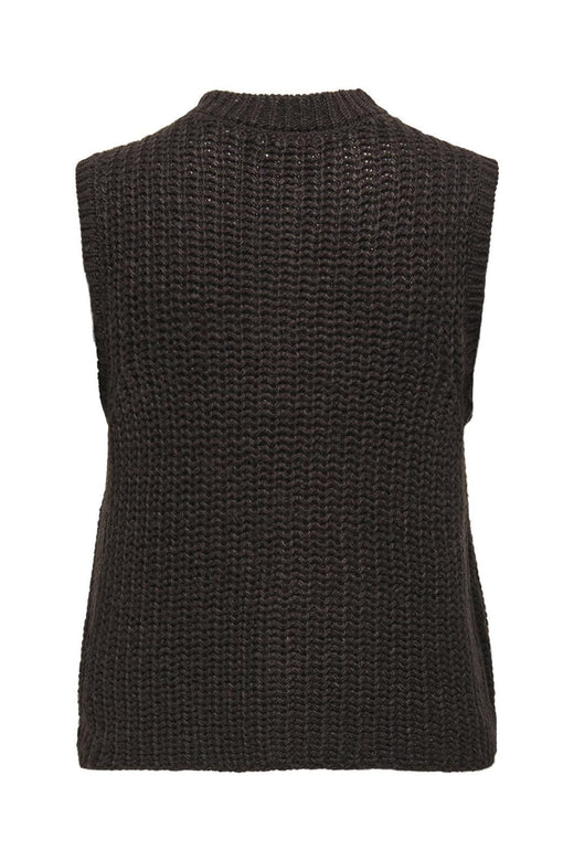 JDY - Jdymabel S/L O-Neck Button Vest Knt - 4876029 Chocolate Torte