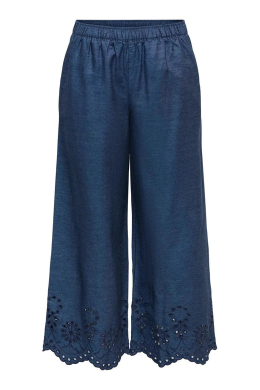 JDY - Jdymargot Bille Embr Pant - 5026806 Medium Blue Denim Navy Embroidery Bukser 