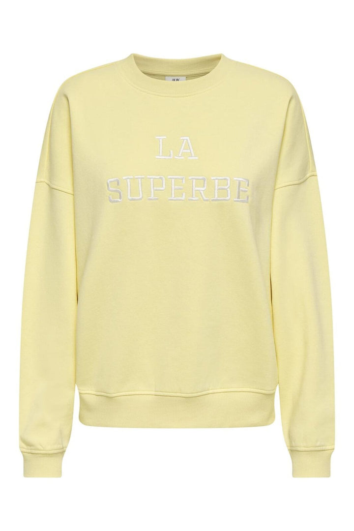 JDY - Jdymesa L/S O-Neck Emb Sweat - 4974045 Double Cream La Superbe Cd Emb