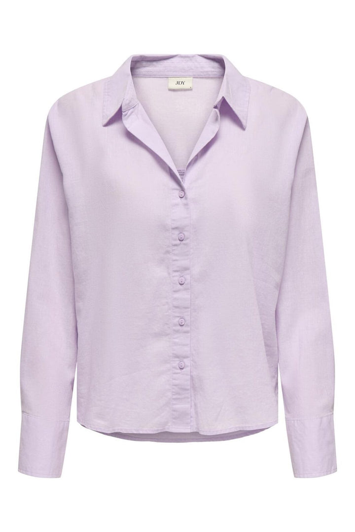 JDY - Jdymila L/S Loose Linen Shirt - 4744311 Orchid Bloom