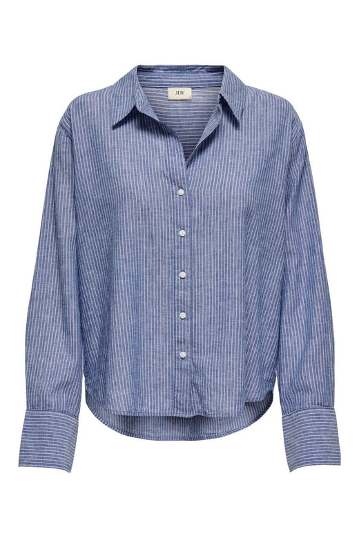 JDY - Jdymila L/S Loose Linen Shirt - 4753098 Star Sapphire Cloud Dancer