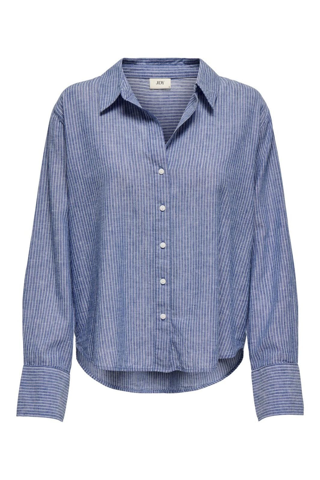 JDY - Jdymila L/S Loose Linen Shirt - 4753098 Star Sapphire Cloud Dancer