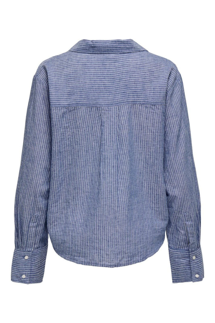 JDY - Jdymila L/S Loose Linen Shirt - 4753098 Star Sapphire Cloud Dancer