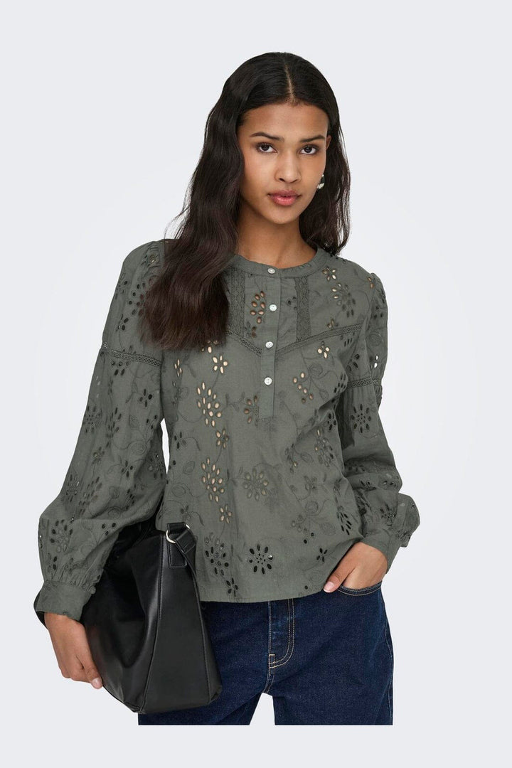 JDY - Jdymille L/S Anglaise Top - 5035195 Kambaba