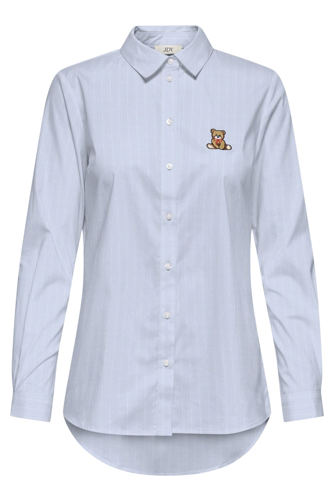 JDY - Jdymio L/S Embroidery Shirt - 4957240 Cashmere Blue Small White - Teddy Embr
