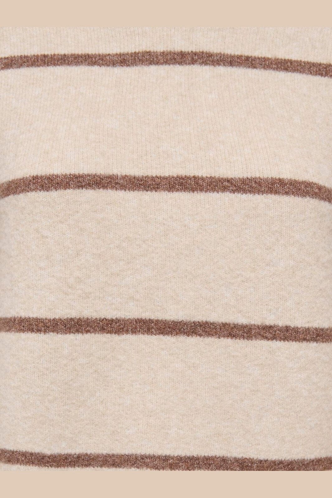 JDY - Jdyneel L/S O-Neck Stripe Pullover Knt - 5121137 Oatmeal Bison Wide Stripes