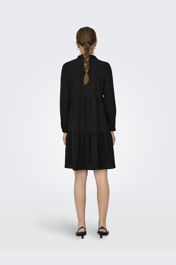 JDY - Jdypiper L/S Foil Shirt Dress - 4400726 Black Foil