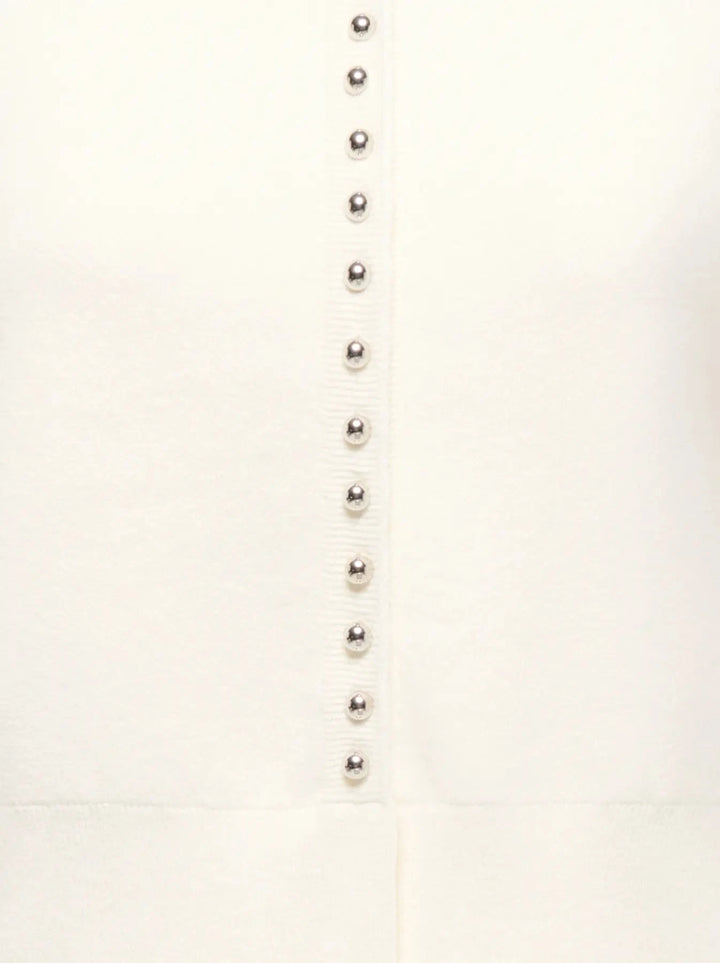 JDY - Jdyprime Life L/S O-Neck Button Card Knt - 5020623 Cloud Dancer Strikbluser 