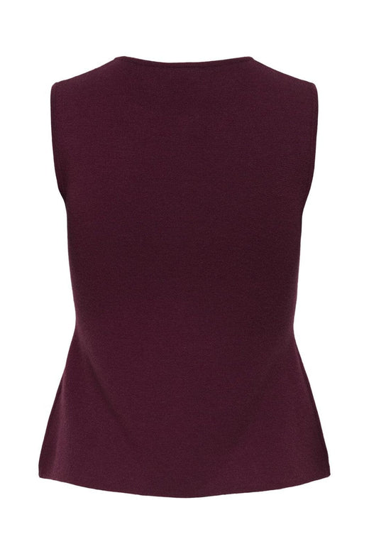 JDY - Jdyriley S/L O-Neck Two Way Zip Vest Knt - 4837970 Maroon Banner