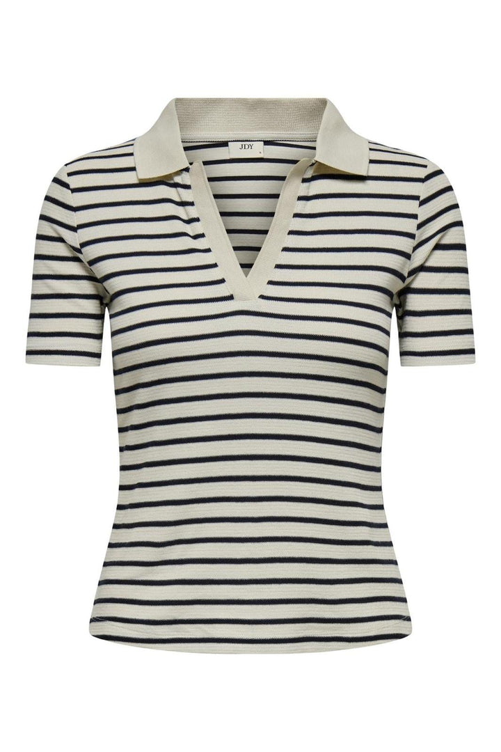 JDY - Jdyroma S/S Polo Top Dia - 4817965 Tapioca Sky Captain