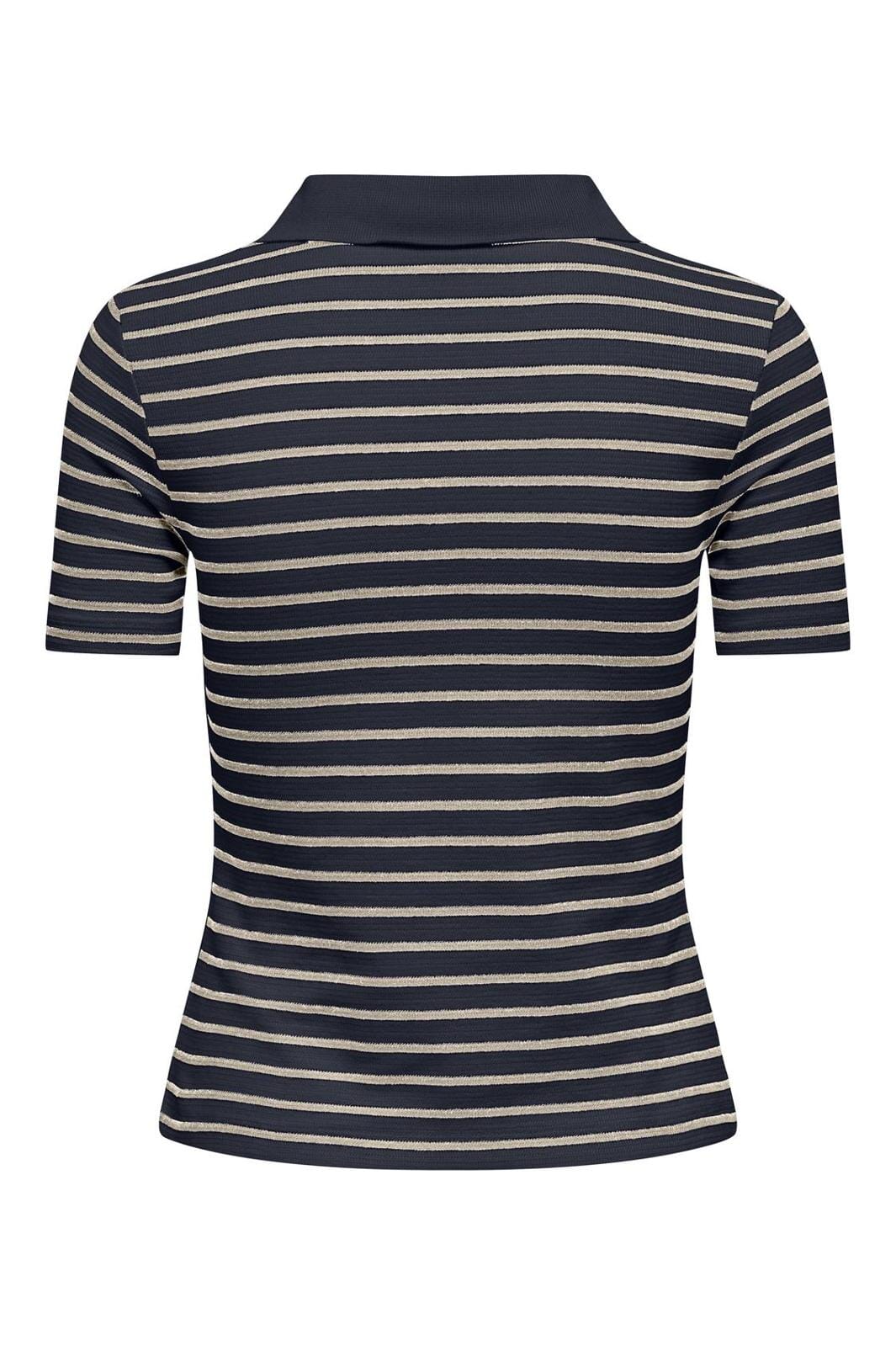 JDY - Jdyroma S/S Polo Top Dia - 4865434 Sky Captain Tapioca