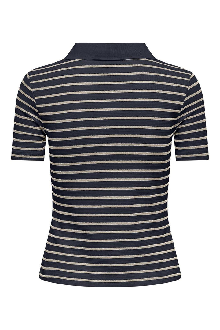 JDY - Jdyroma S/S Polo Top Dia - 4865434 Sky Captain Tapioca
