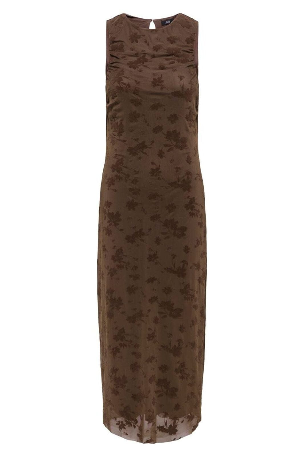 JDY - Jdyruby S/L Rouching Flock Dress - 5019824 Chocolate Brown Big Flower Kjoler 