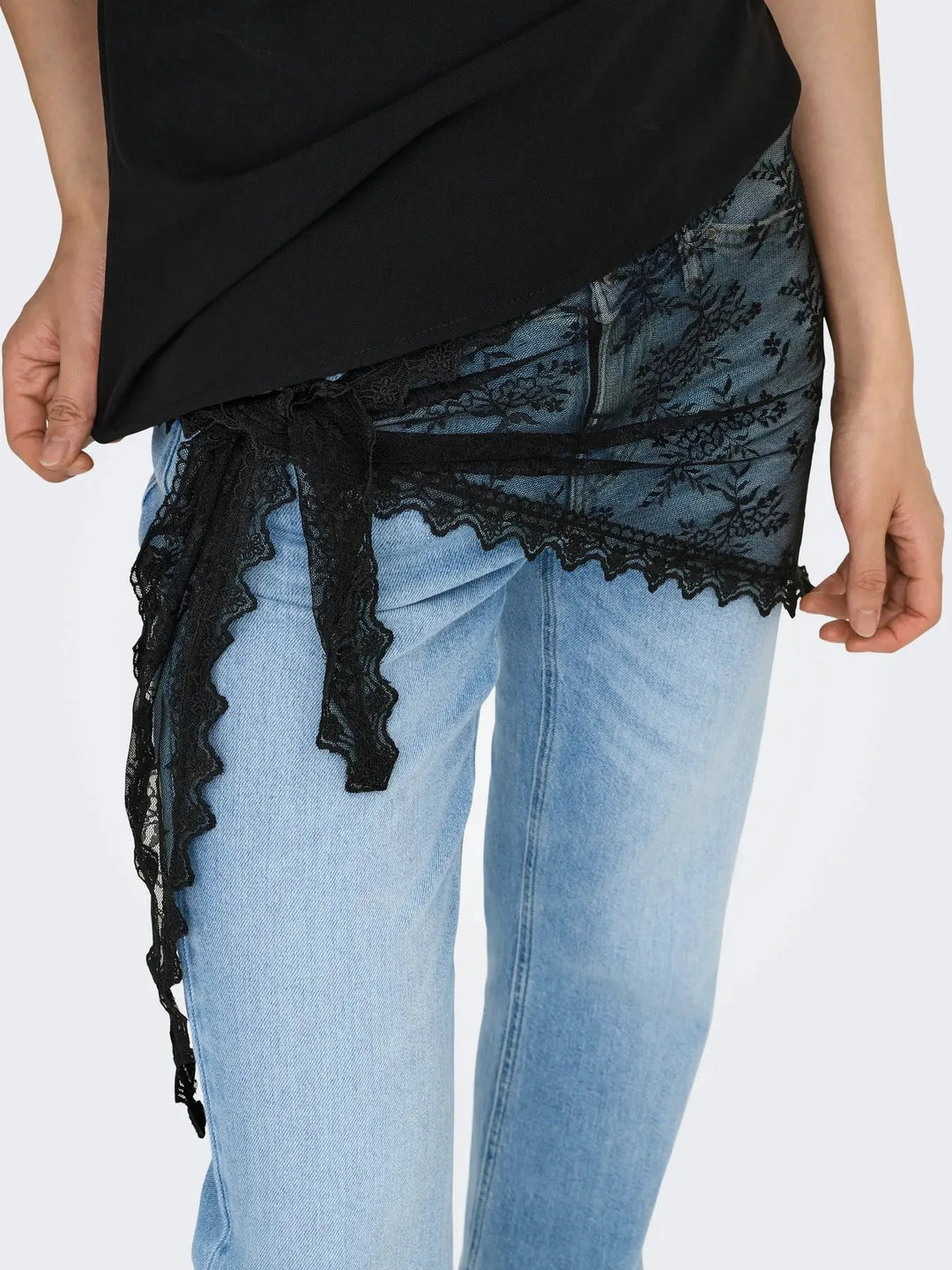 JDY - Jdysafira Lace Scarf - 5082524 Black Tørklæder 