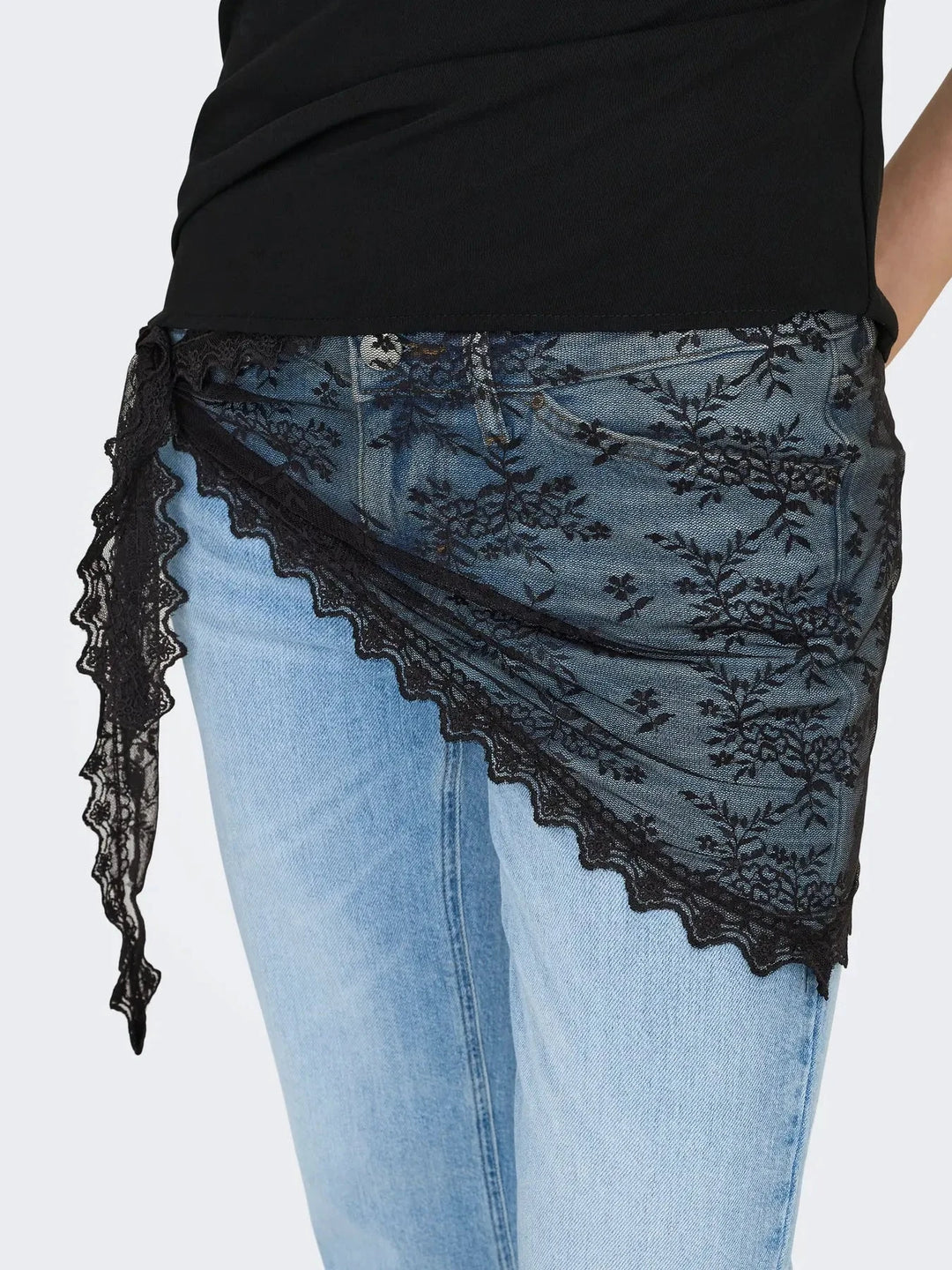 JDY - Jdysafira Lace Scarf - 5082524 Black Tørklæder 