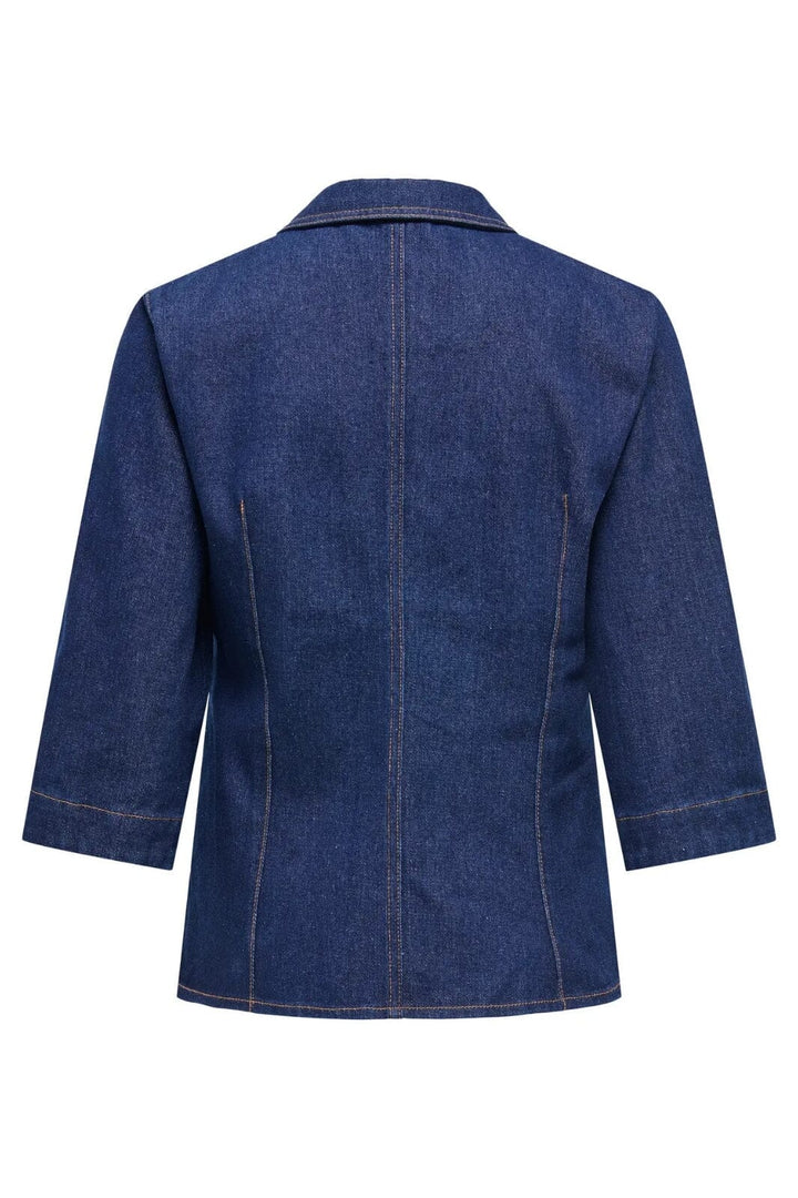 JDY - Jdysally Zip Stitch 3/4 Shirt - 4872852 Dark Blue Denim